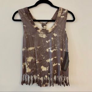 Free People Tie Dye Fringe Tank